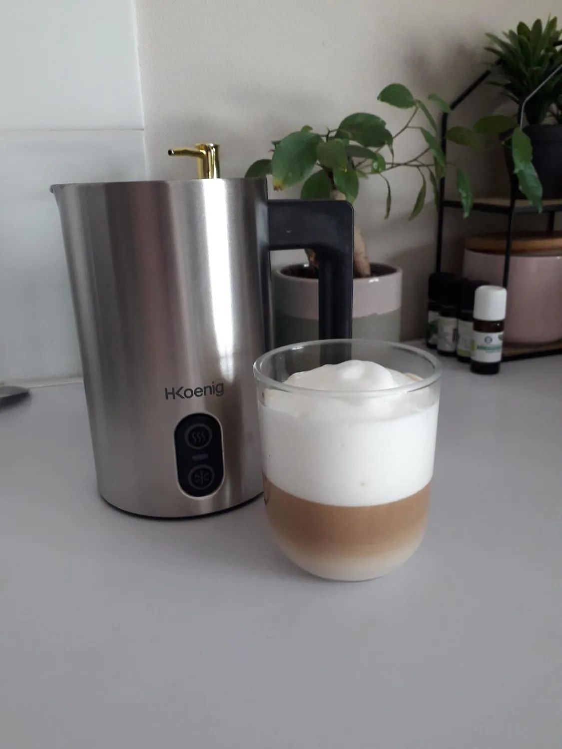 H.Koenig MLK8 mousseur à lait 0,24L inox chaud froid