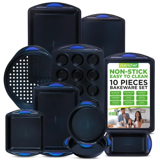 Nutrichef set moules pâtisserie antiadhésifs 10 pièces