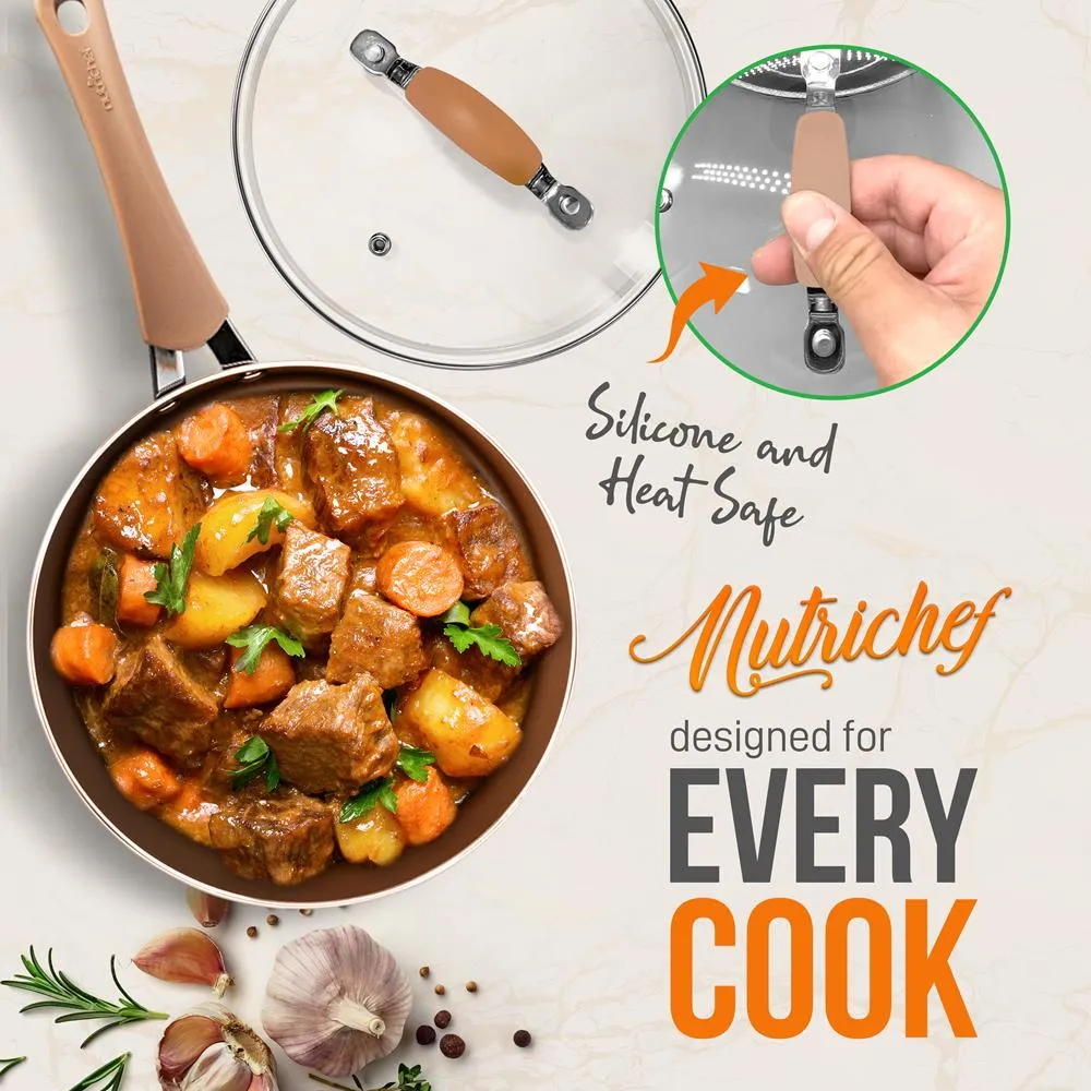 Nutrichef couvercle verre 16 cm pour casserole 1,5 QT