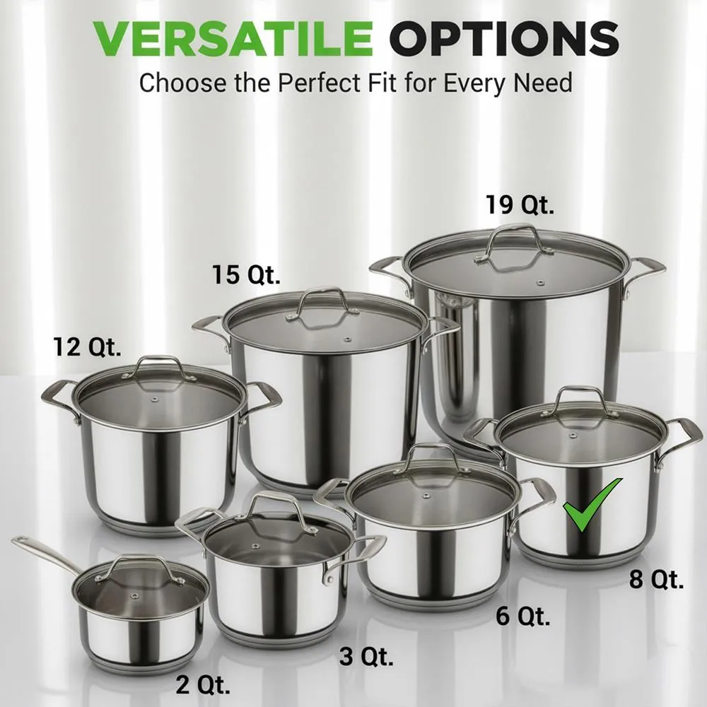 Nutrichef NCSP8 faitout inox 8 L couvercle verre