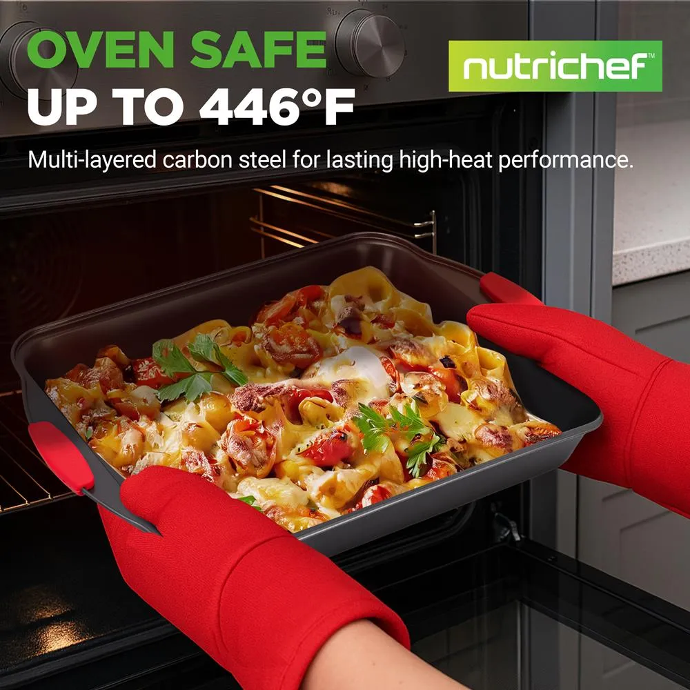 Nutrichef Set 6 moules pâtisserie acier poignées rouges