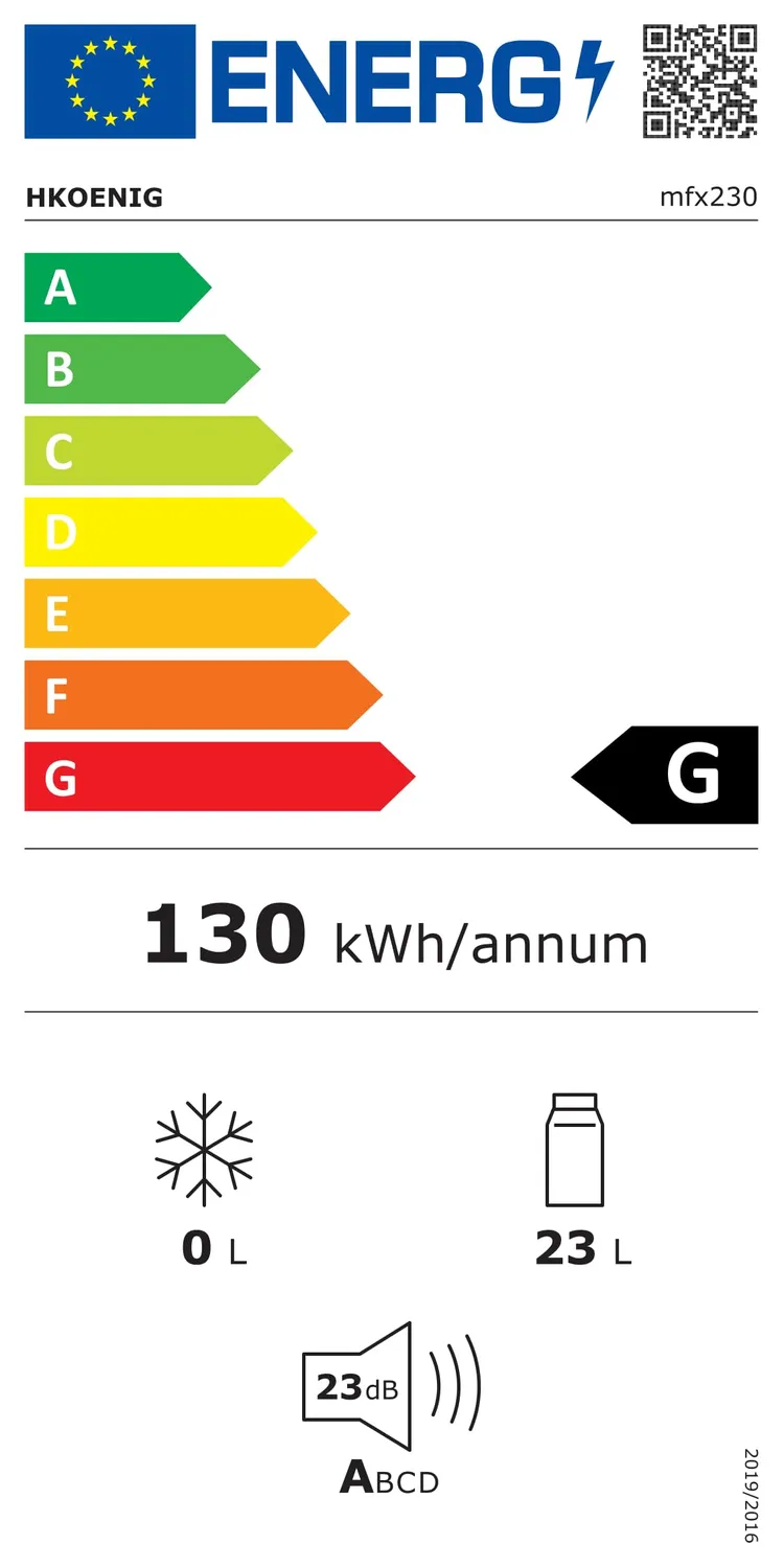 H.Koenig MFX230 mini frigo 23 L noir 23 dB