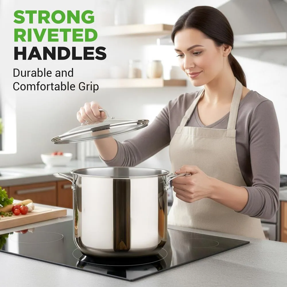 Nutrichef NCSP12 faitout inox 12 Qt couvercle verre induction