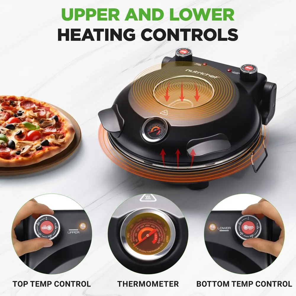 Nutrichef Electric Pizza Oven 12" four à pizza pierre