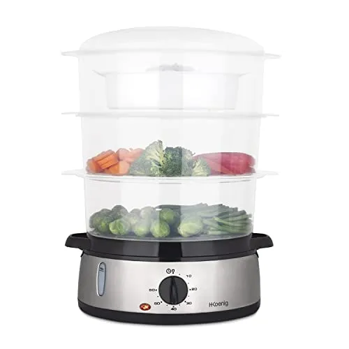 H.Koenig VAP10 cuiseur vapeur inox 9L 3 paniers