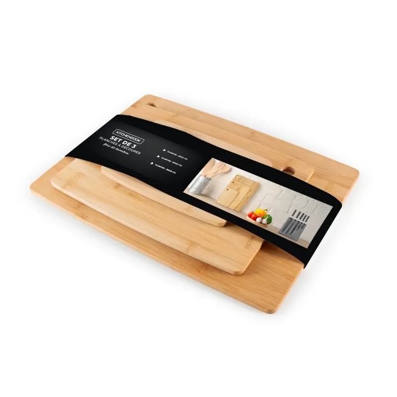 Kitchencook Les Planches planches à découper bambou lot de 3