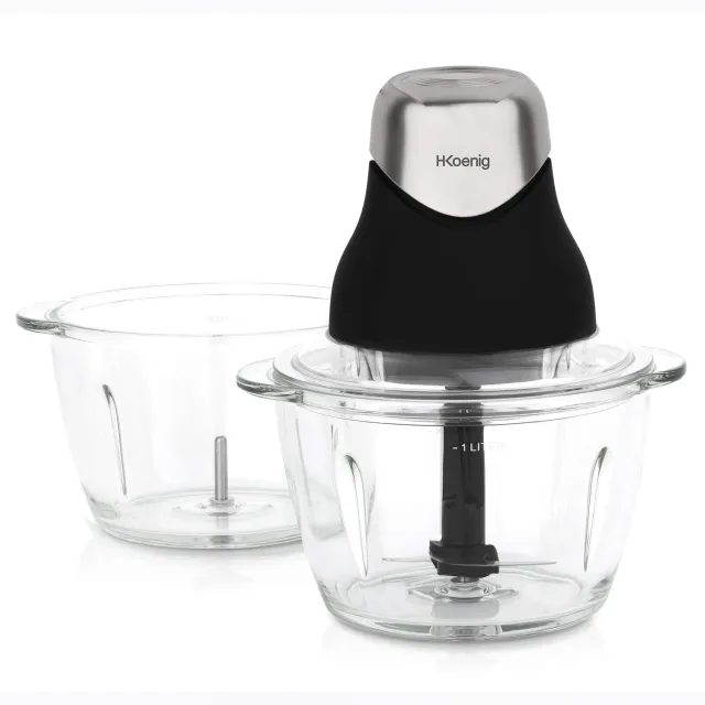 H.Koenig Leo9 mini hachoir 2 bols verre 1L 320W