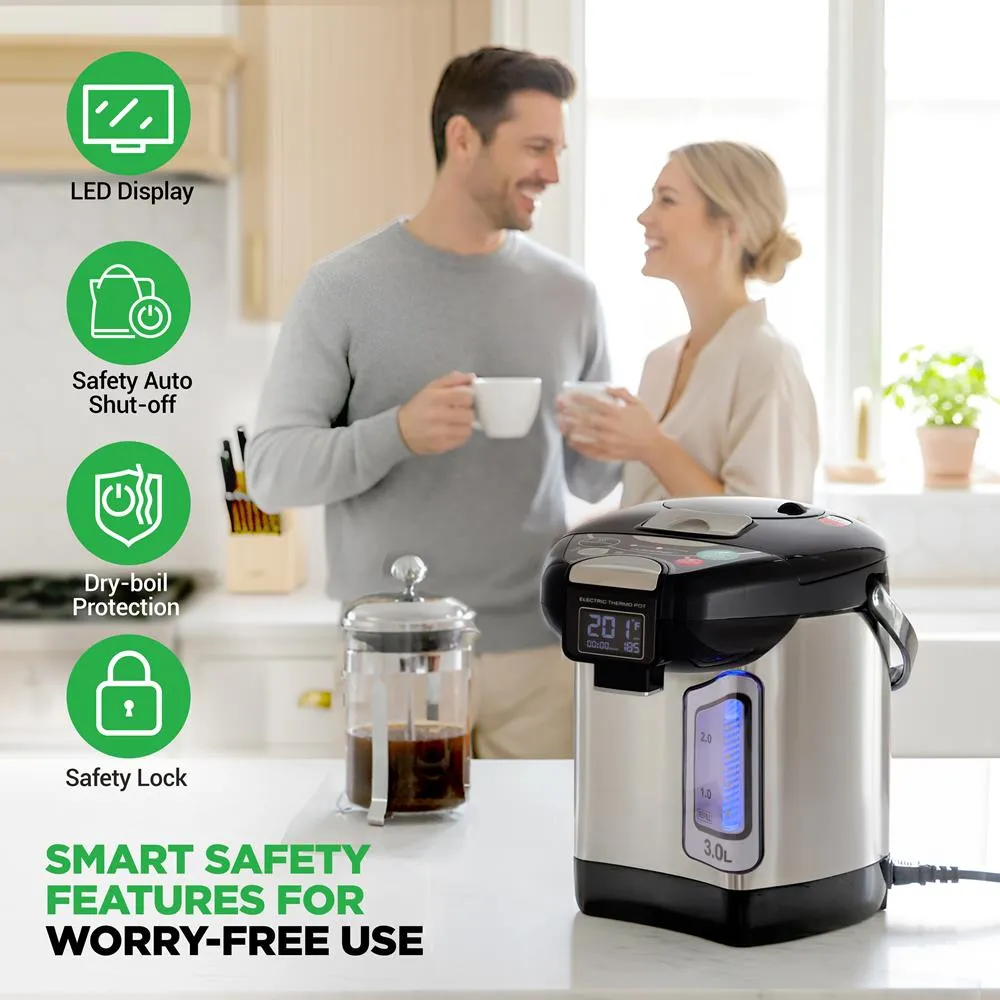 Nutrichef Digital Water Boiler 3L bouilloire inox 3 L