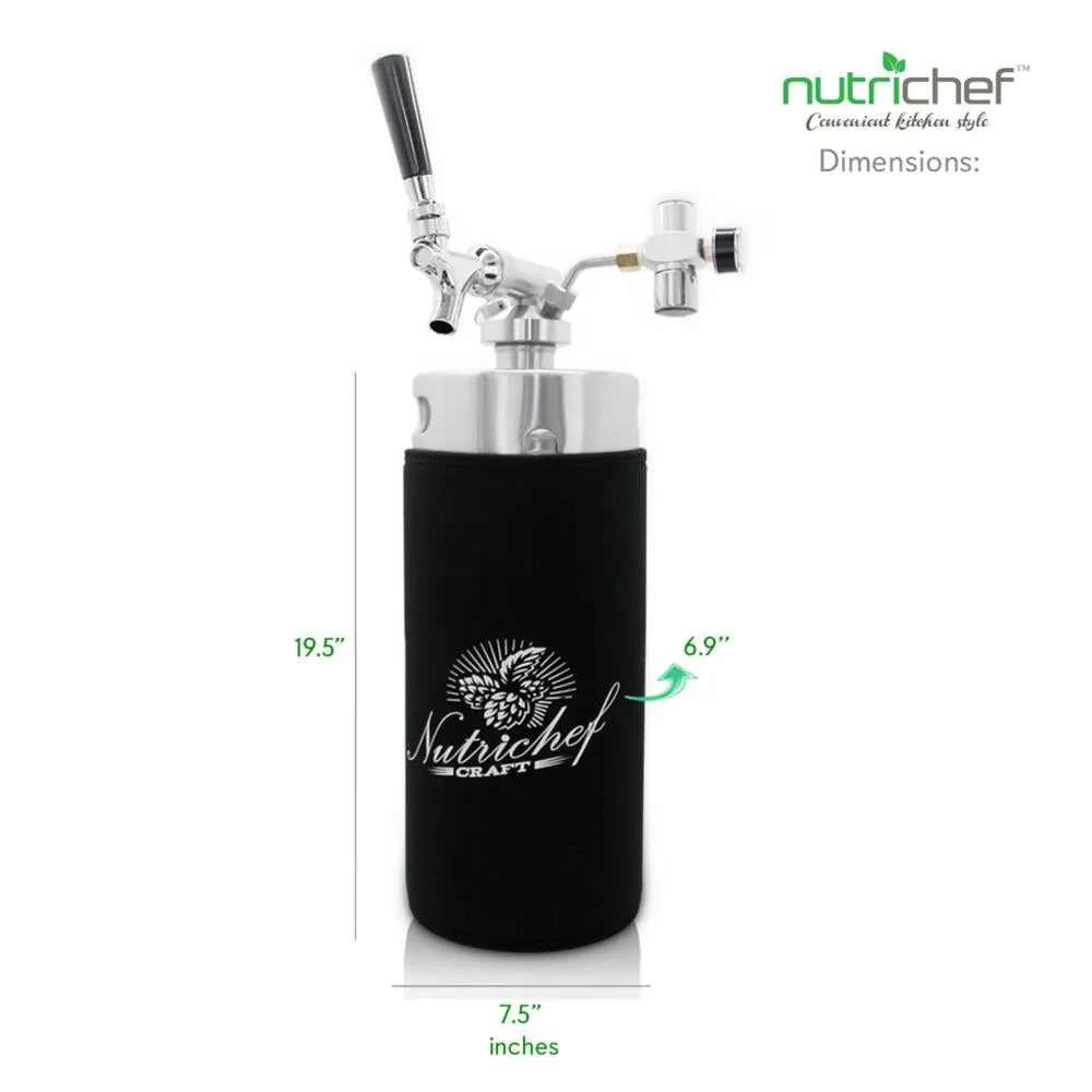Nutrichef PKBRTP100 mini fût à bière 128 oz inox CO2