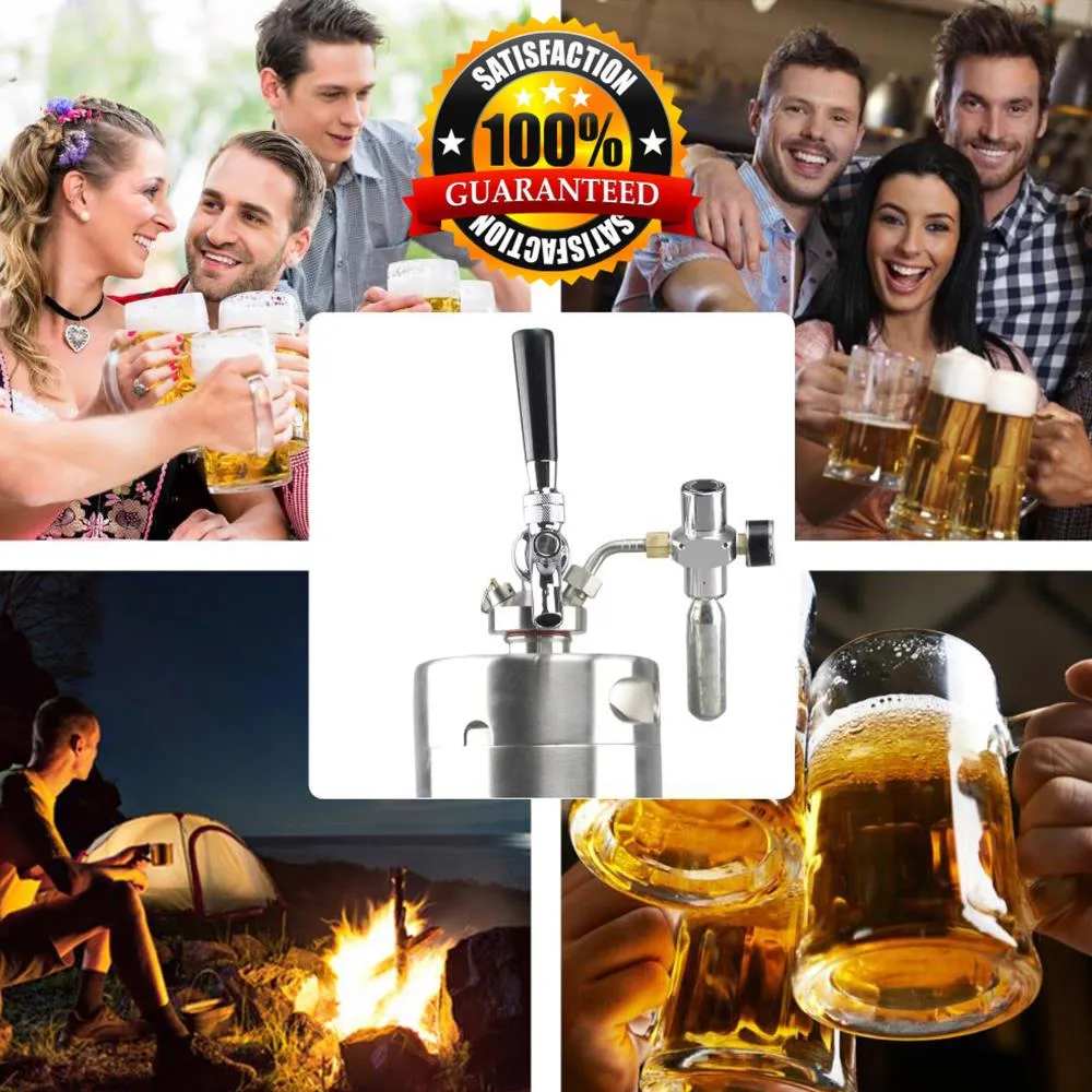 Nutrichef PKBRTP100 mini fût à bière 128 oz inox CO2
