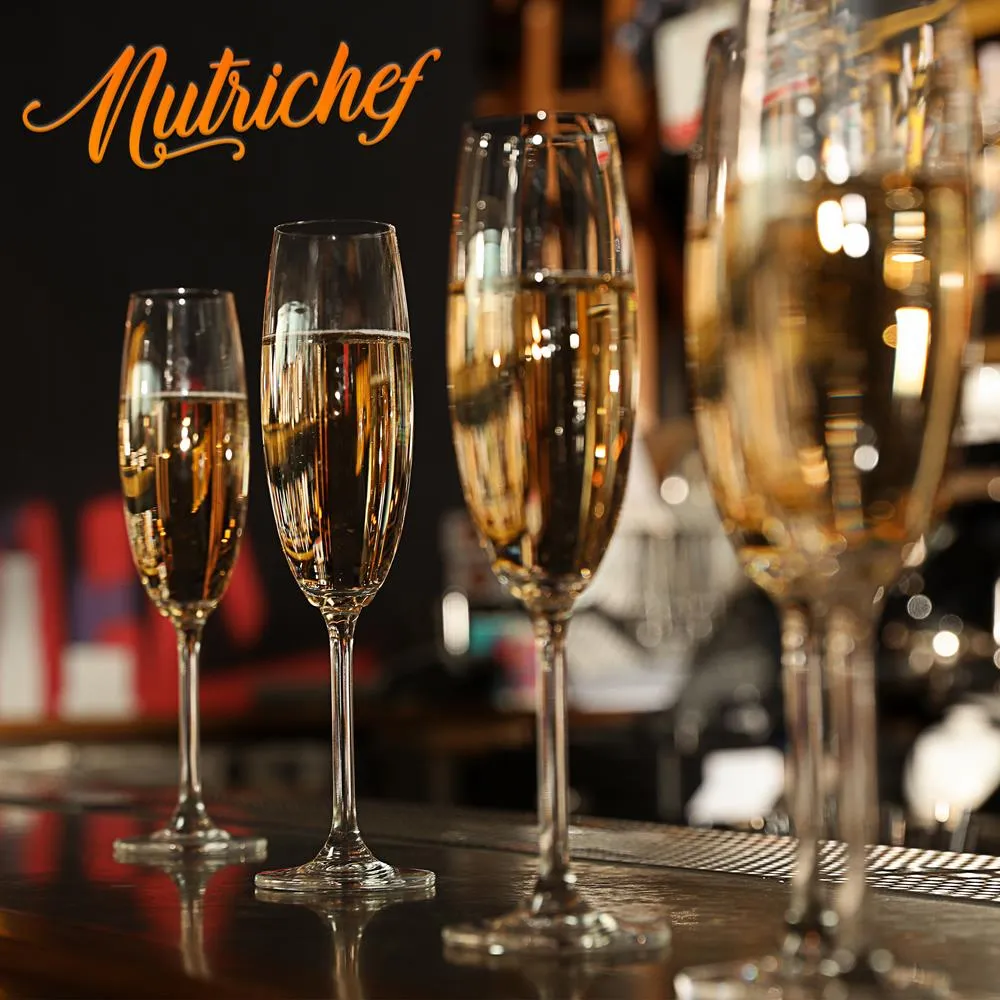Nutrichef flûtes à champagne cristal lot de 2 207 ml