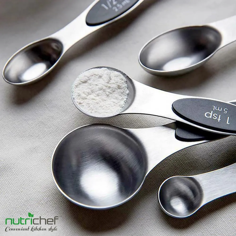 Nutrichef Set 6 cuillères doseuses inox magnétiques