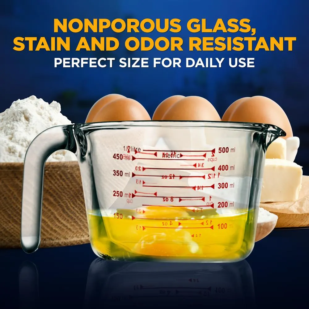 Nutrichef verre doseur borosilicate 500 ml gradué
