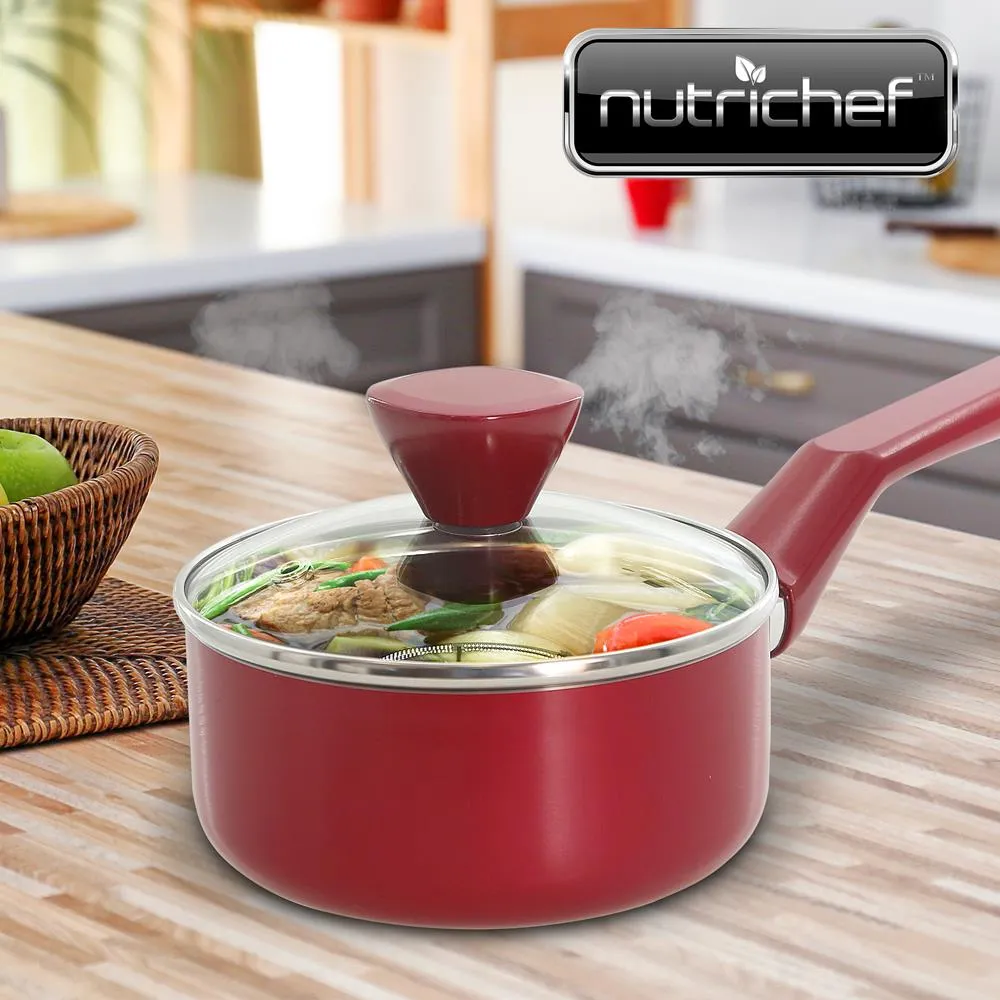 Nutrichef Casserole Antiadhésive 2 Qt Couvercle Verre