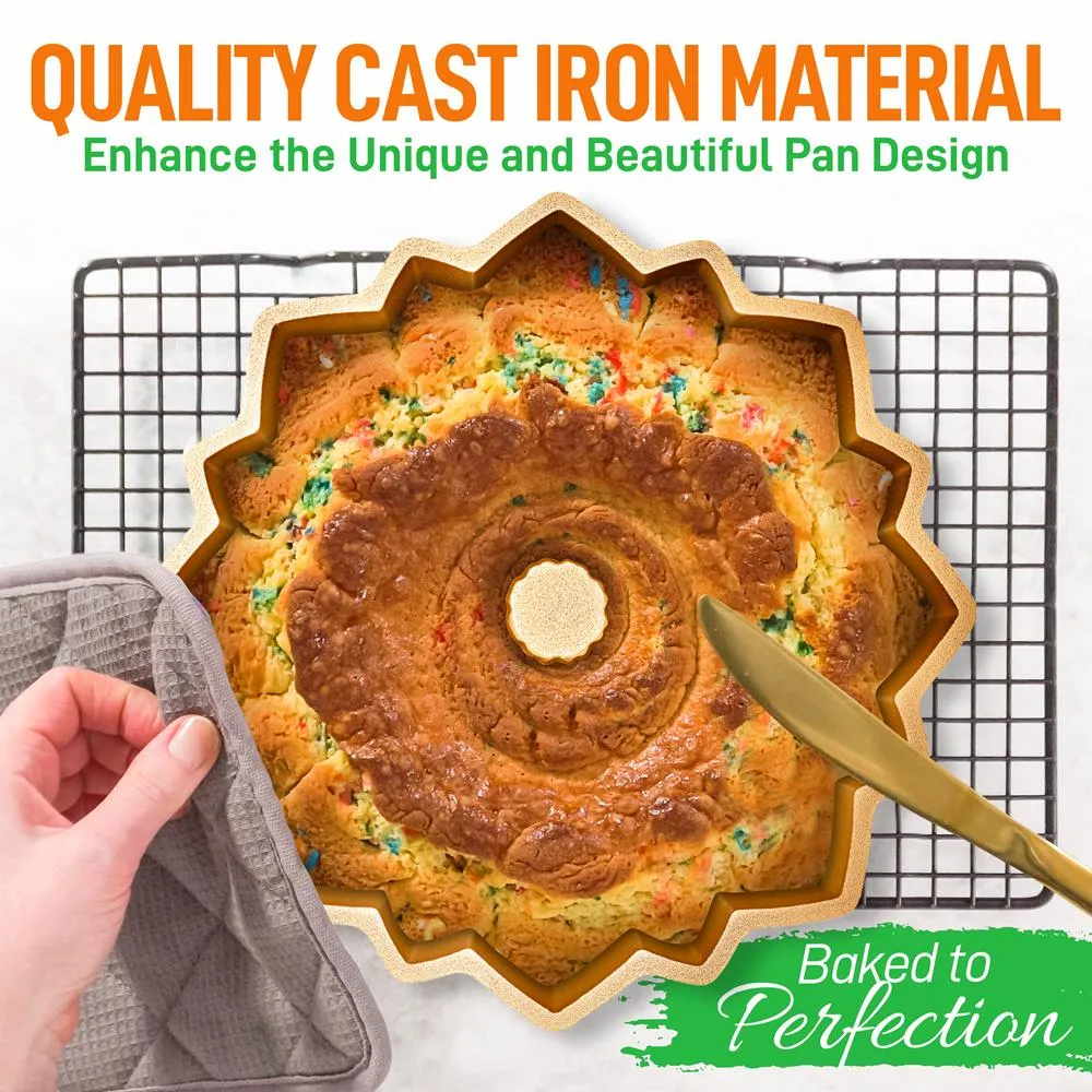 Nutrichef moule bundt fleur alu 25 cm antiadhésif