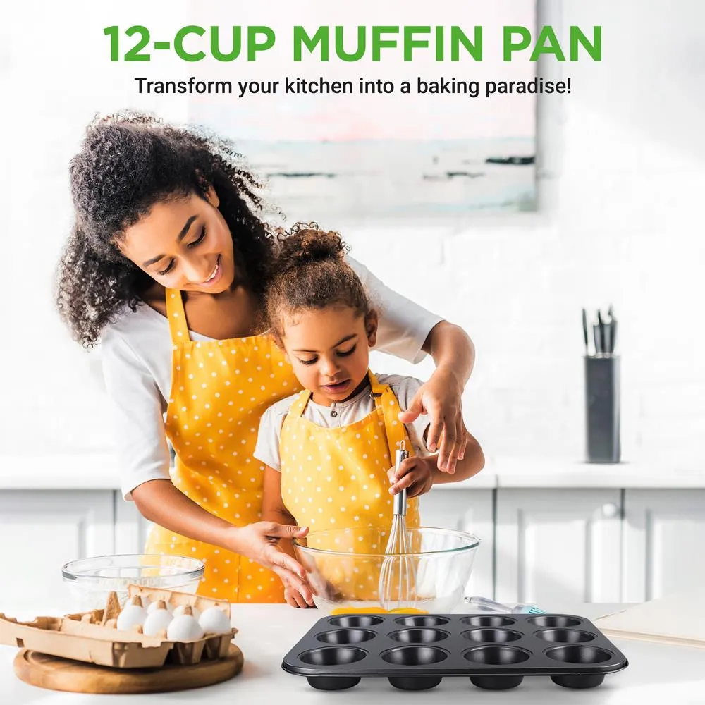 Nutrichef moule à muffins 12 tasses antiadhésif gris