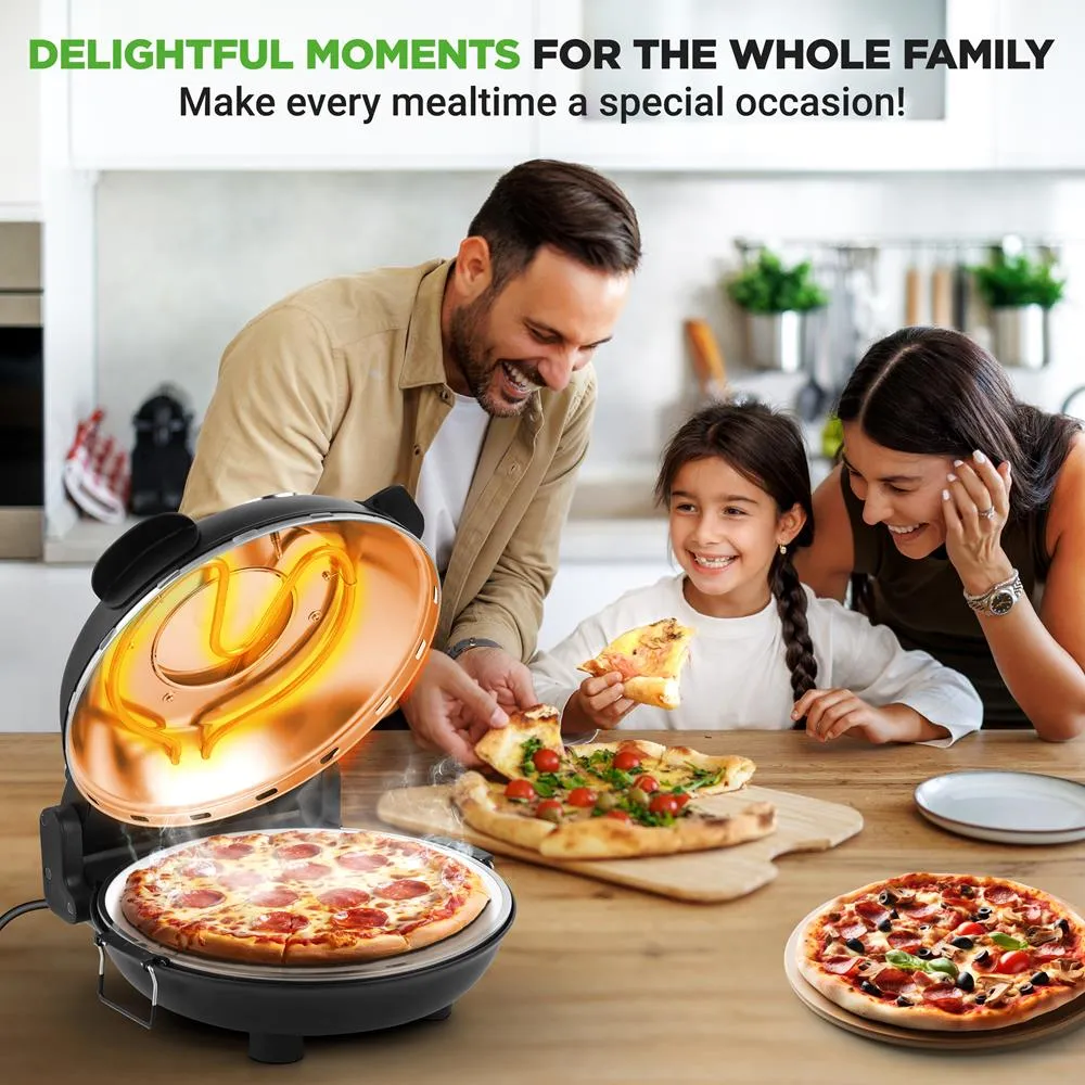 Nutrichef Electric Pizza Oven 12" four à pizza pierre