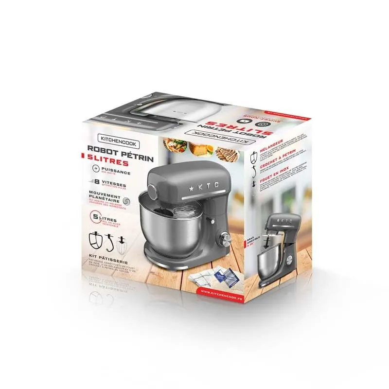 Kitchencook Inspiron Grey robot pétrin 5 L 600 W gris