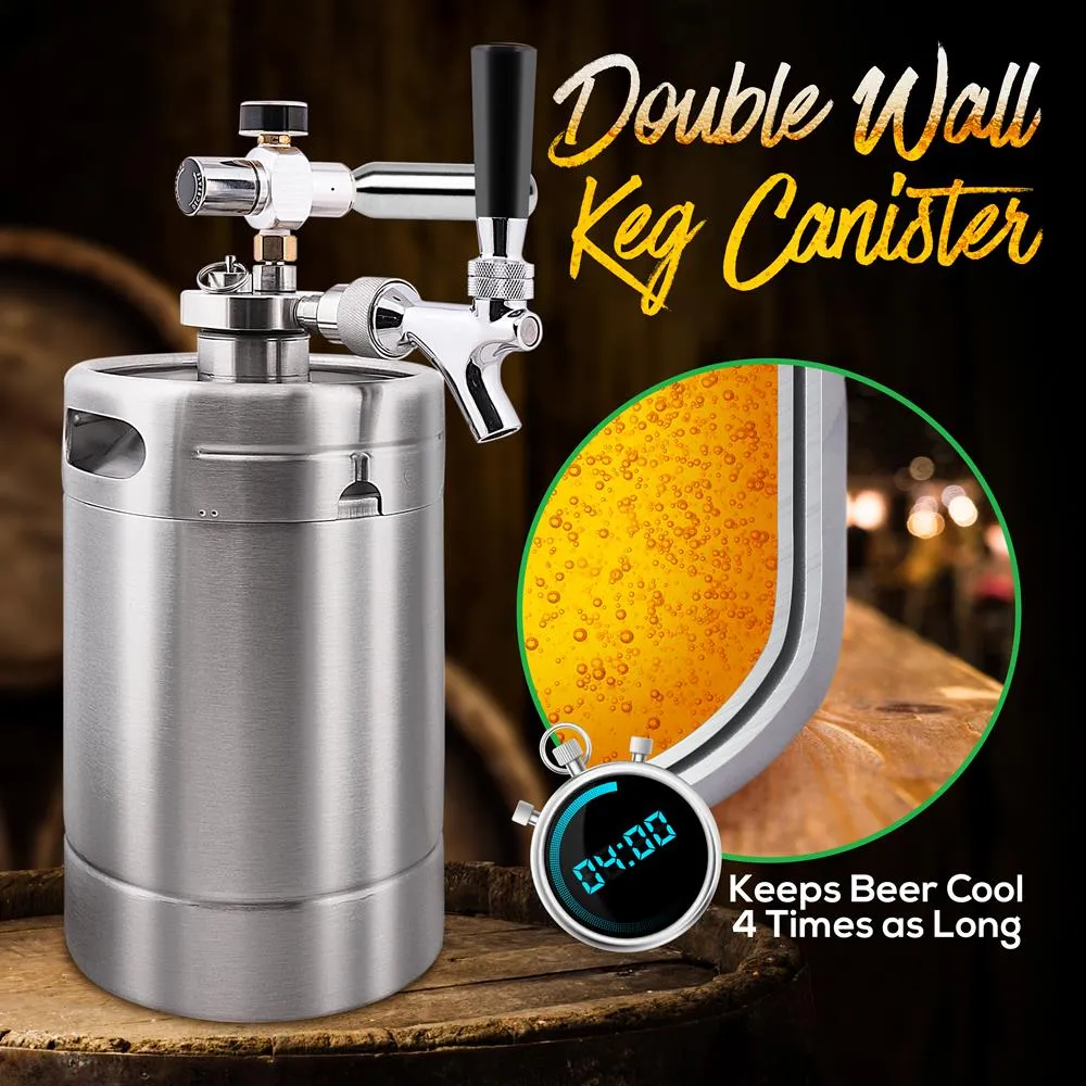 Nutrichef Mini Keg fût à bière 1,9 L inox CO2