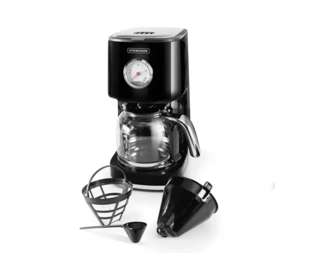 KITCHENCOOK Retro Coffee cafetière filtre 1,5 L noir 12 tasses