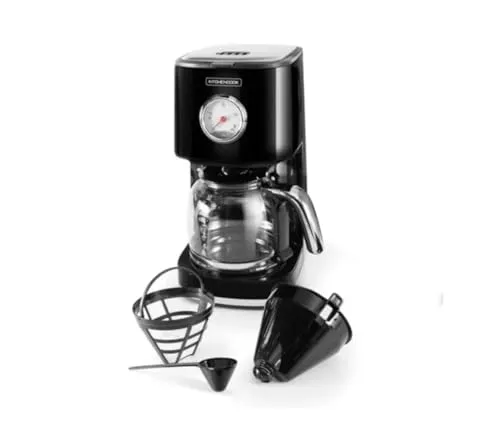 KITCHENCOOK Retro Coffee cafetière filtre 1,5 L noir 12 tasses