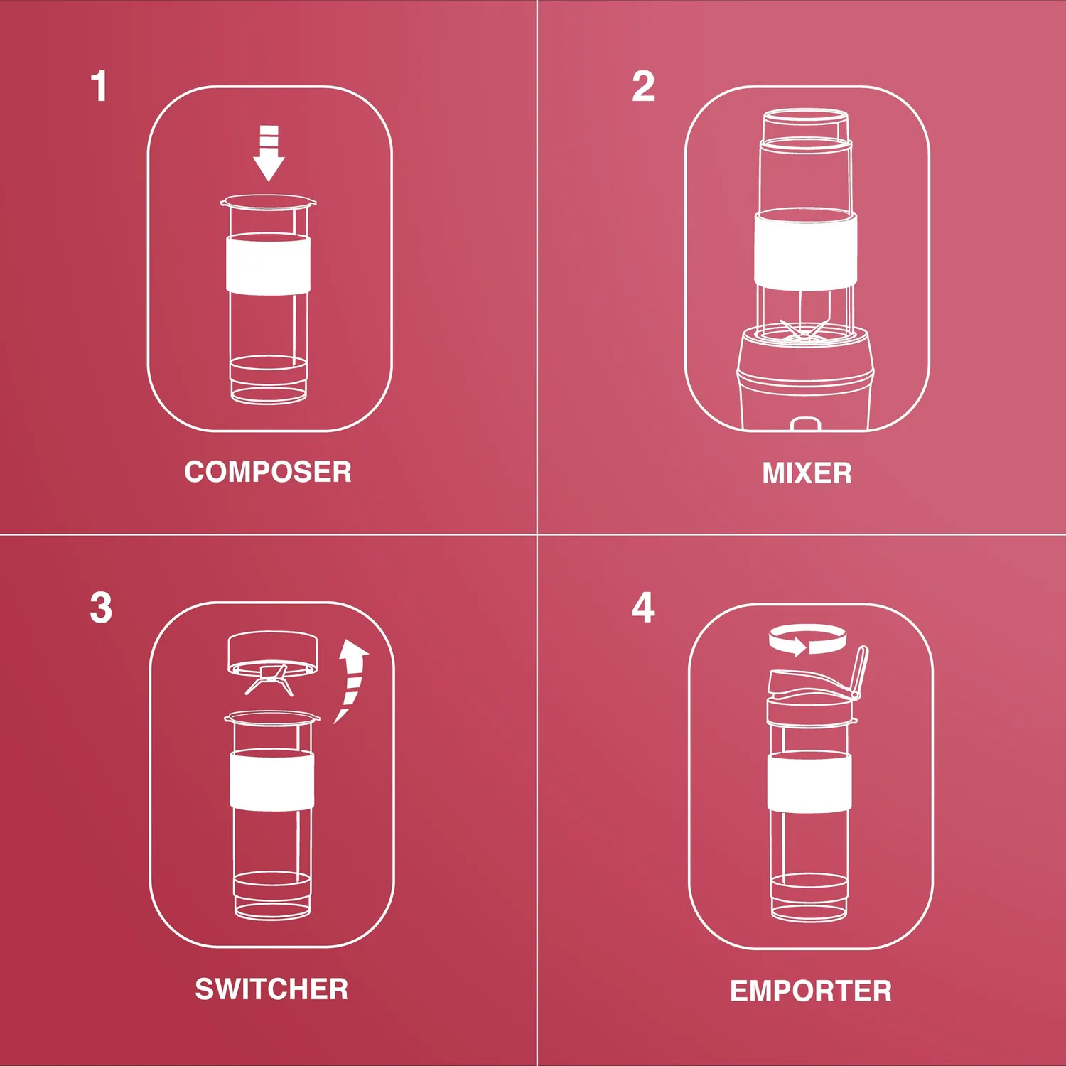 H.Koenig SMOO9 blender smoothie noir 570 ml