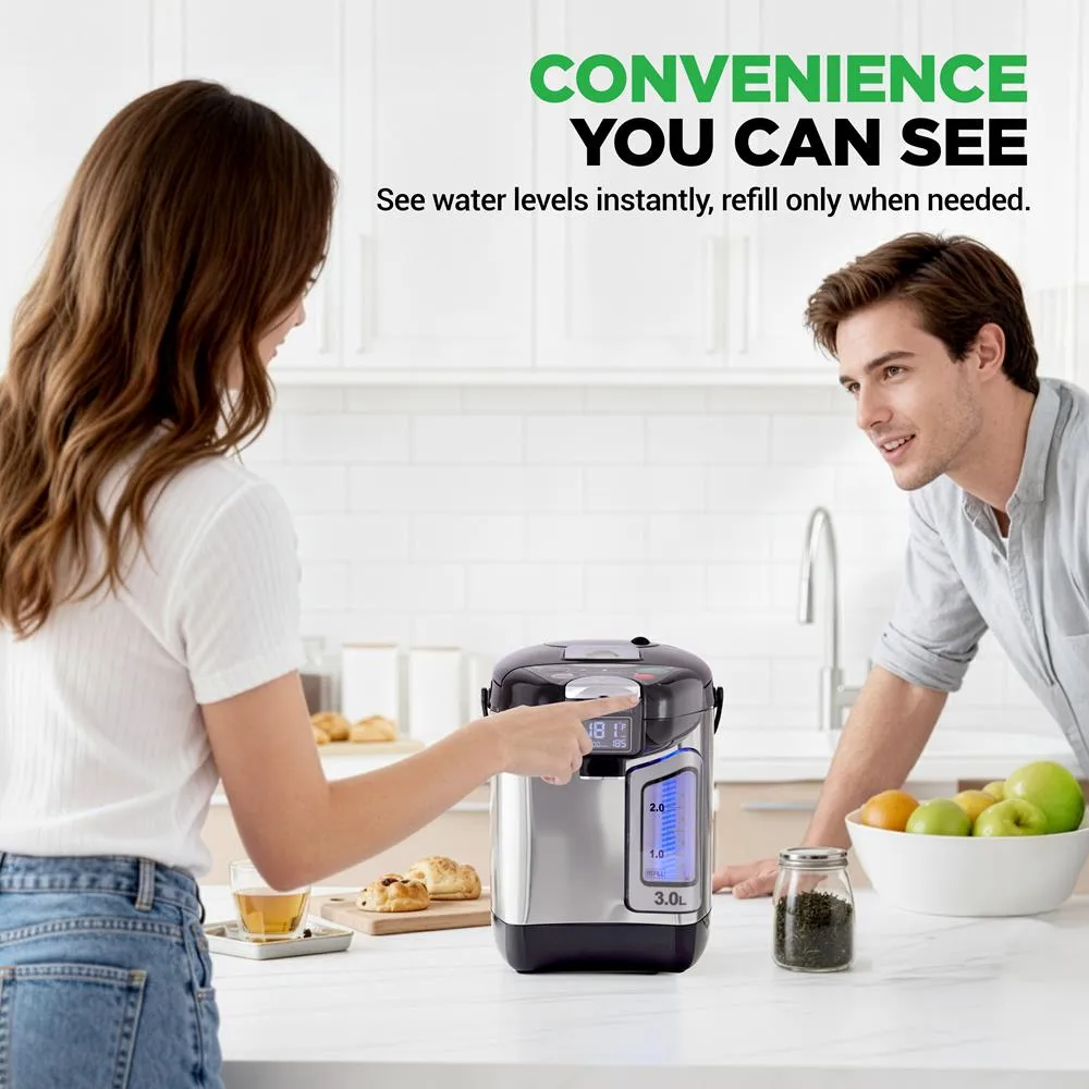 Nutrichef Digital Water Boiler 3L bouilloire inox 3 L