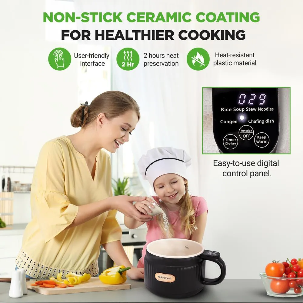 Nutrichef cuiseur à riz électrique céramique 1,6 L 6 modes