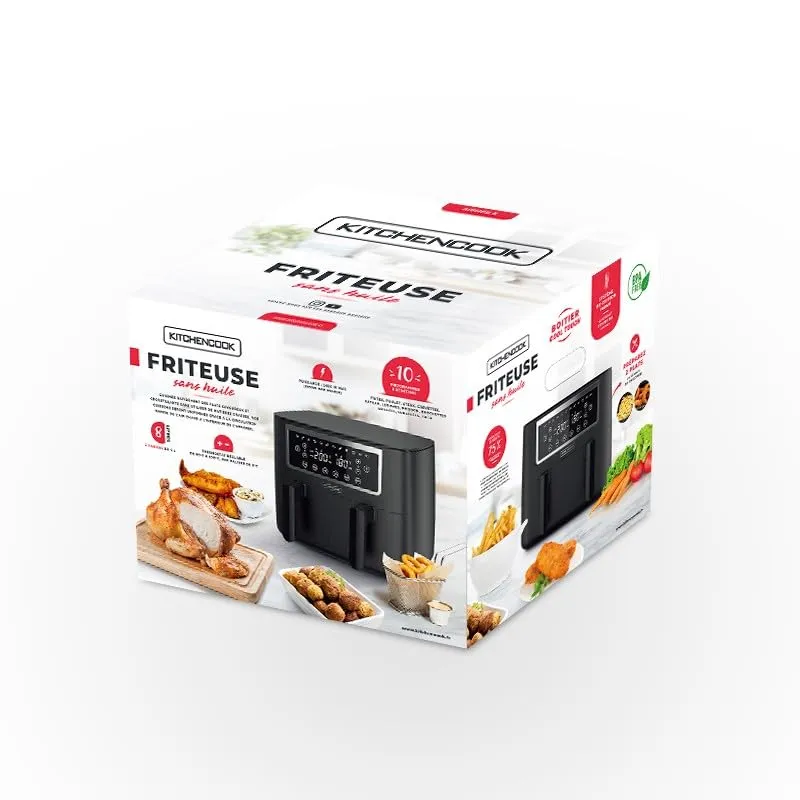 Kitchencook Airmed 8 friteuse sans huile 8L double panier