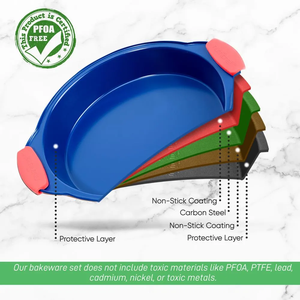 Nutrichef Moule Rond Antiadhésif Bleu 28 cm
