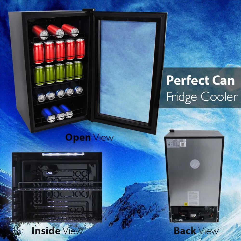Nutrichef mini frigo boissons 132 canettes porte vitrée
