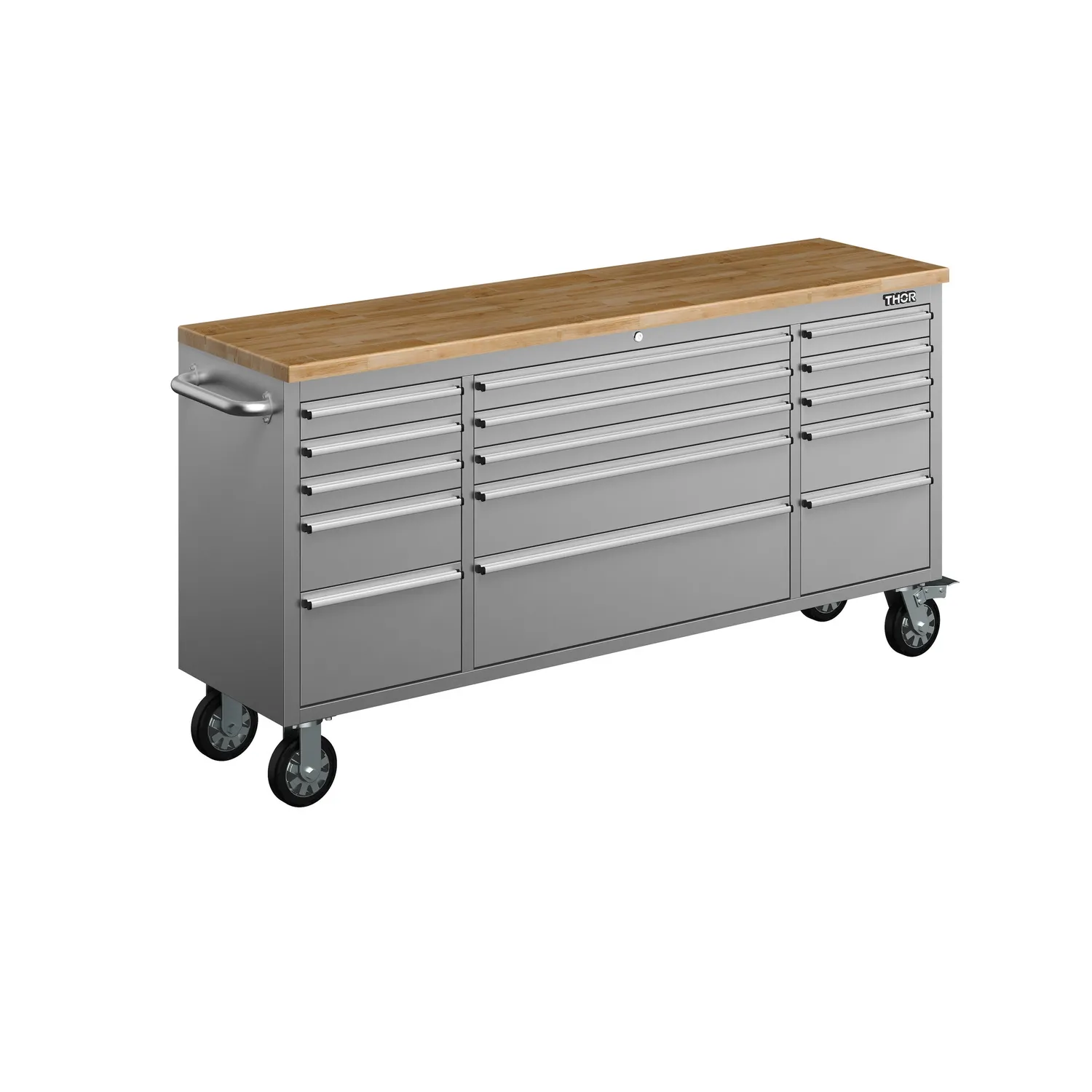 Thor 72 pouces établi mobile inox 15 tiroirs