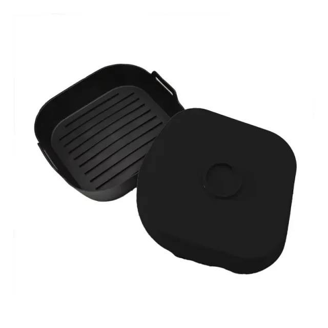 KITCHENCOOK Silipot Square panier silicone air fryer lot 2 noir