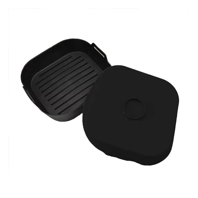 KITCHENCOOK Silipot Square panier silicone air fryer lot 2 noir