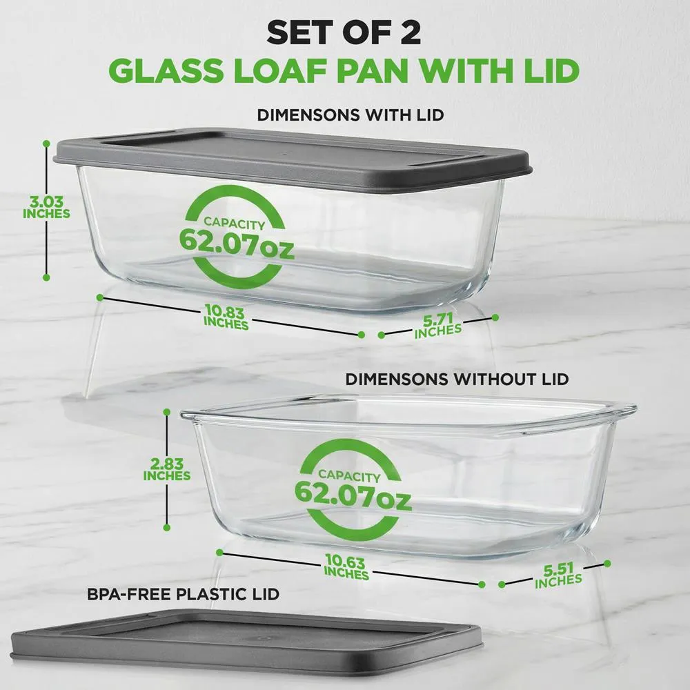 Nutrichef moules cake verre borosilicate hermétiques lot 2