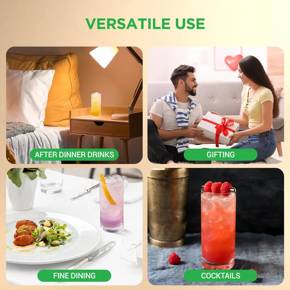 Nutrichef Verres Highball Lot de 2 42cl Cristal Souffle Main