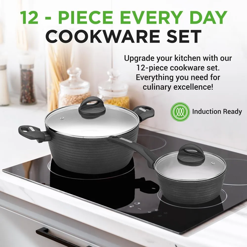 Nutrichef batterie cuisine 12 pièces ridge-line induction