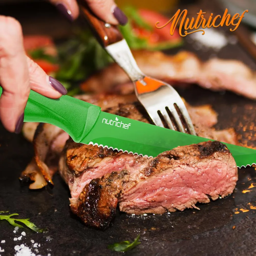 Nutrichef Set 8 couteaux steak inox antiadhésif