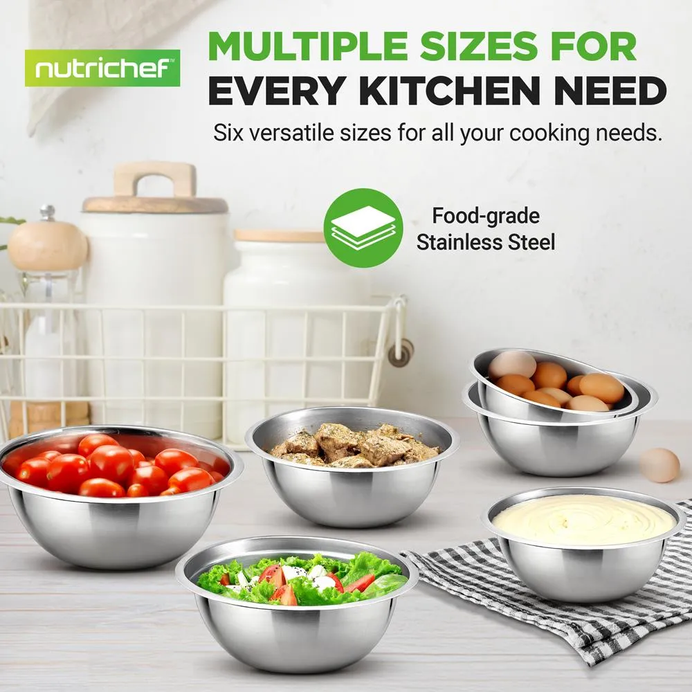 Nutrichef saladiers inox empilables lot de 6