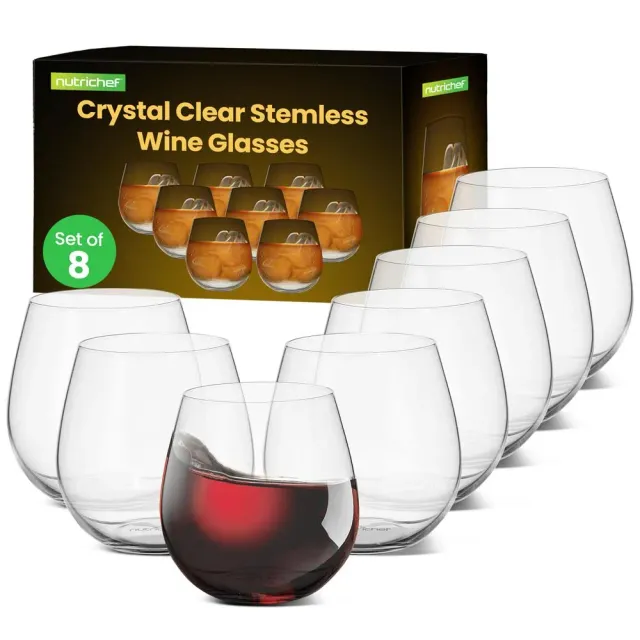 Nutrichef verres à vin sans pied 450 ml lot de 8 cristal