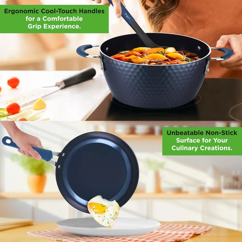 Nutrichef batterie 11 pièces céramique bleue induction