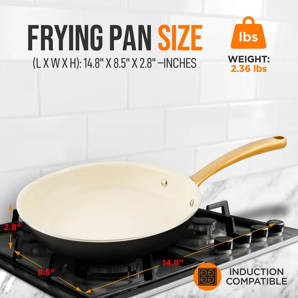 Nutrichef poêle 20 cm céramique manche doré induction