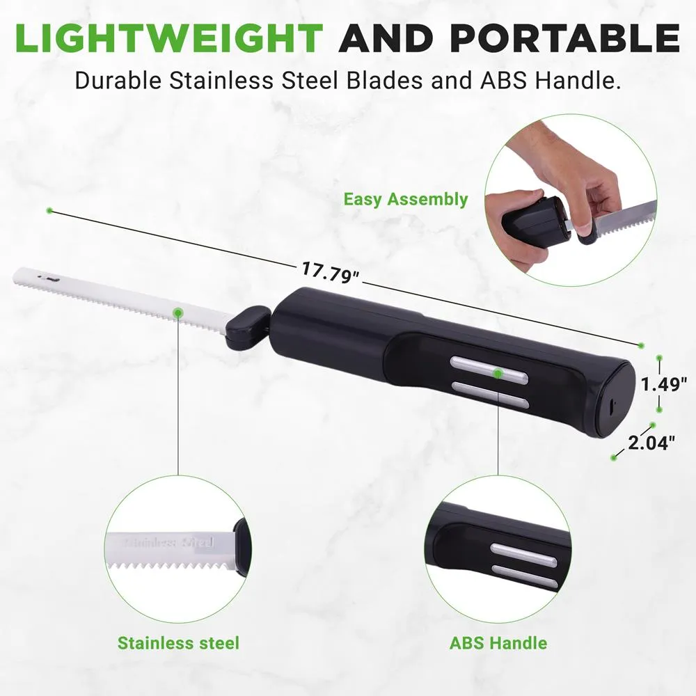 Nutrichef NUELREKN3 couteau électrique sans fil noir