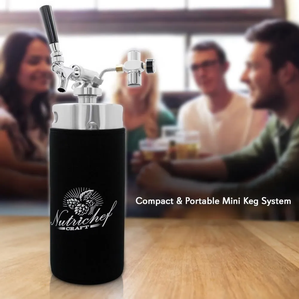 Nutrichef PKBRTP100 mini fût à bière 128 oz inox CO2