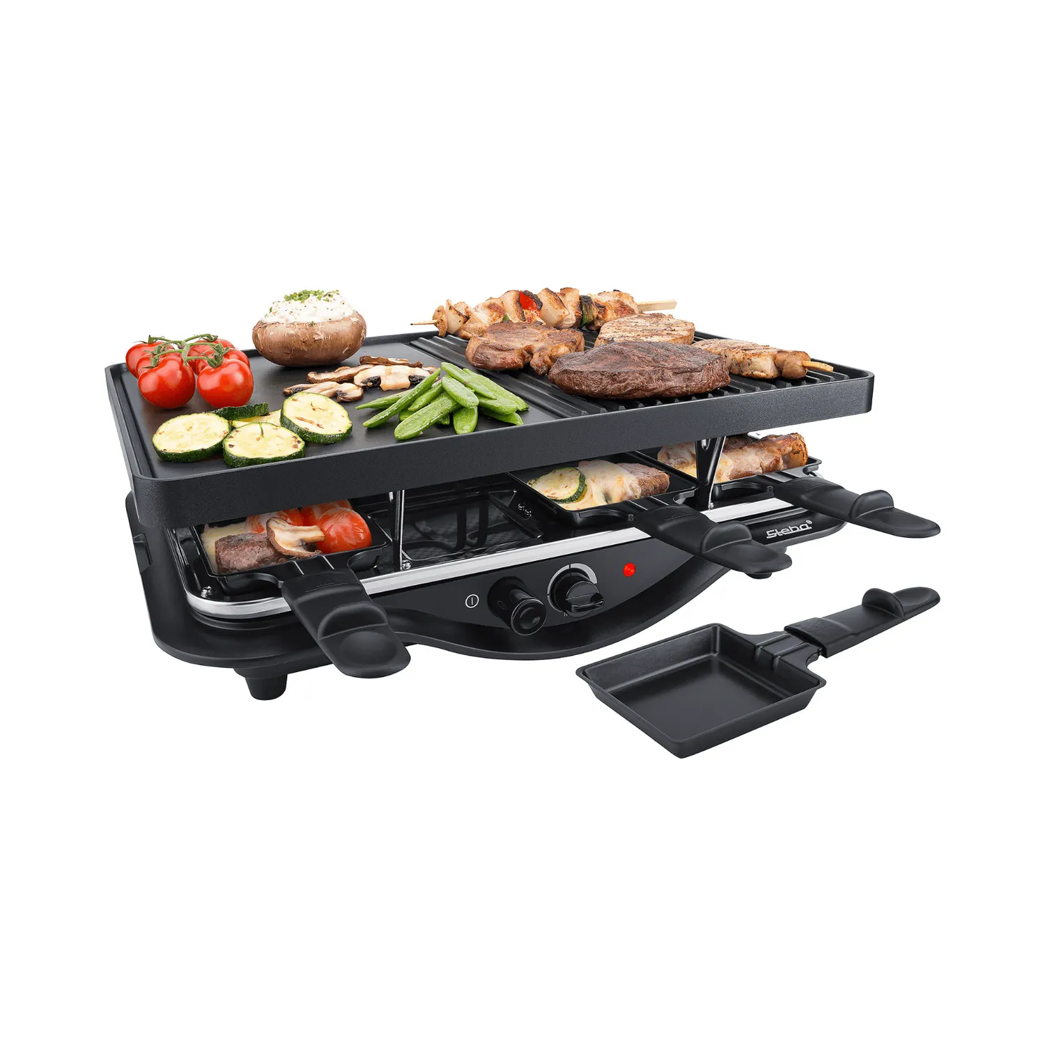 Steba RC 28 appareil raclette grill 8 poêlons fonte