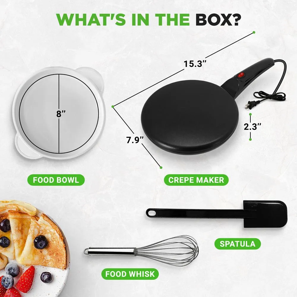 Nutrichef PKCRM08 crêpière électrique 20 cm antiadhésive