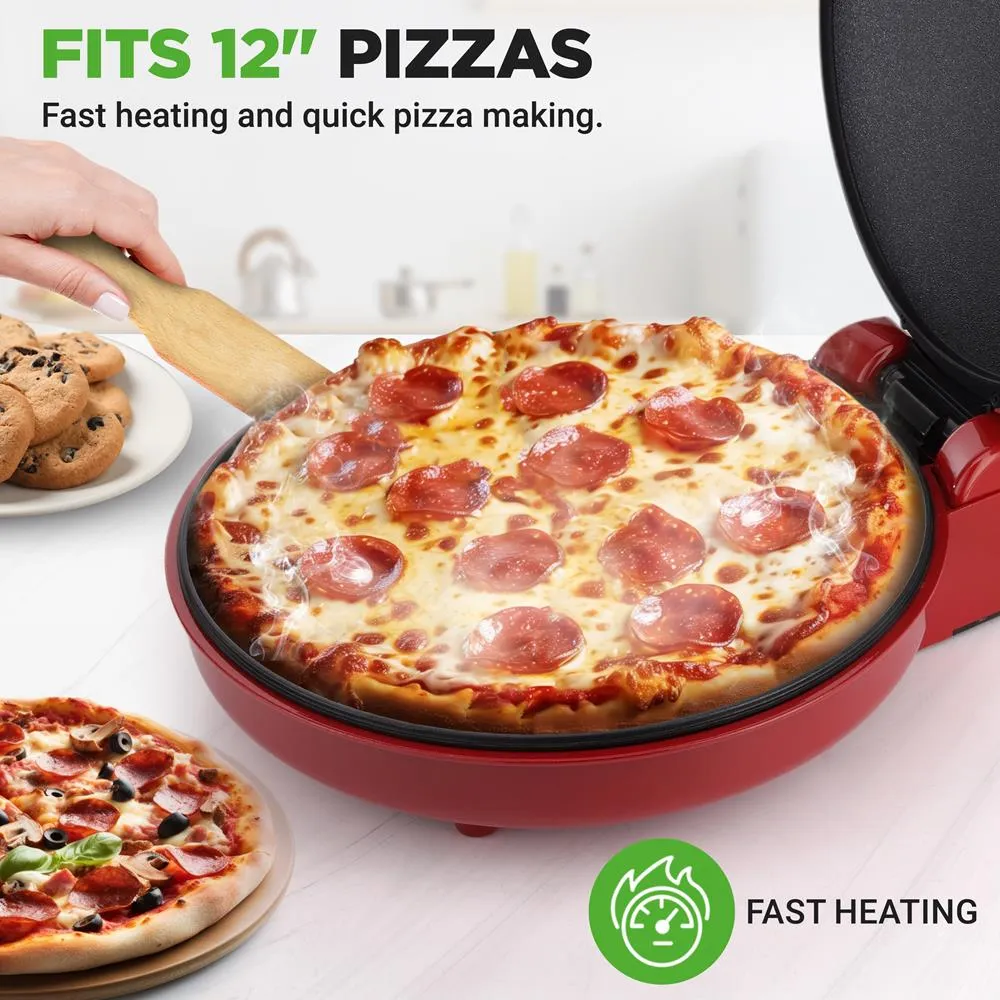 Nutrichef Four Pizza Électrique 12" Rouge 1500W