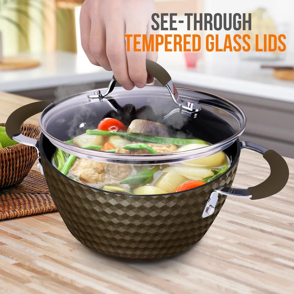 Nutrichef faitout cocotte 3,6 Qt avec couvercle