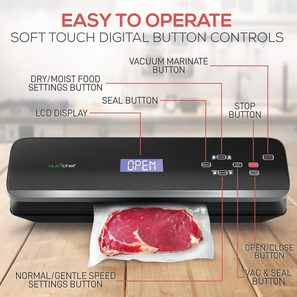 Nutrichef PKVS40BK Soudeuse Sous Vide 120 W Rouleau