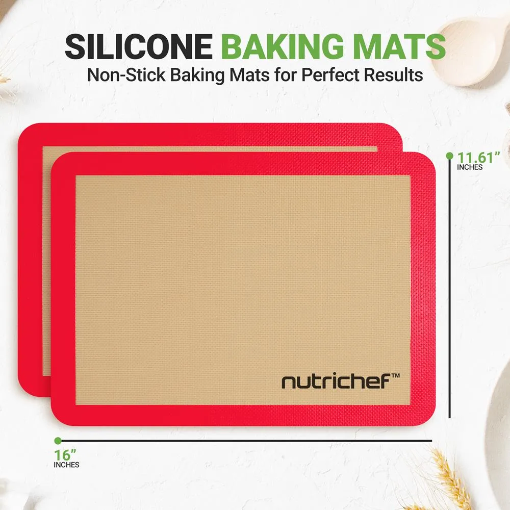Nutrichef tapis de cuisson silicone lot de 2 demi-plaque
